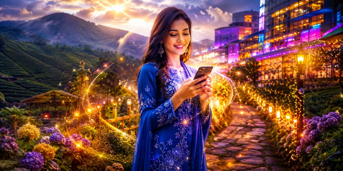 Pemain wanita Malaysia menggunakan telefon pintar untuk mengakses tip pertaruhan dalam talian axas888